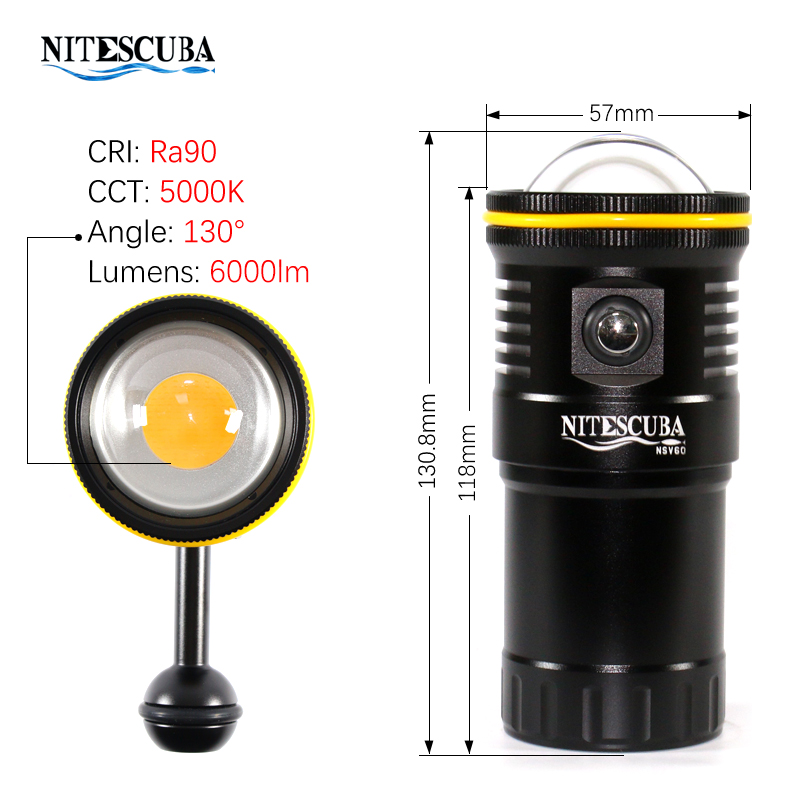 Nitescuba NSV60 LED Diving Vid - Photography Lighting Angles review and price
