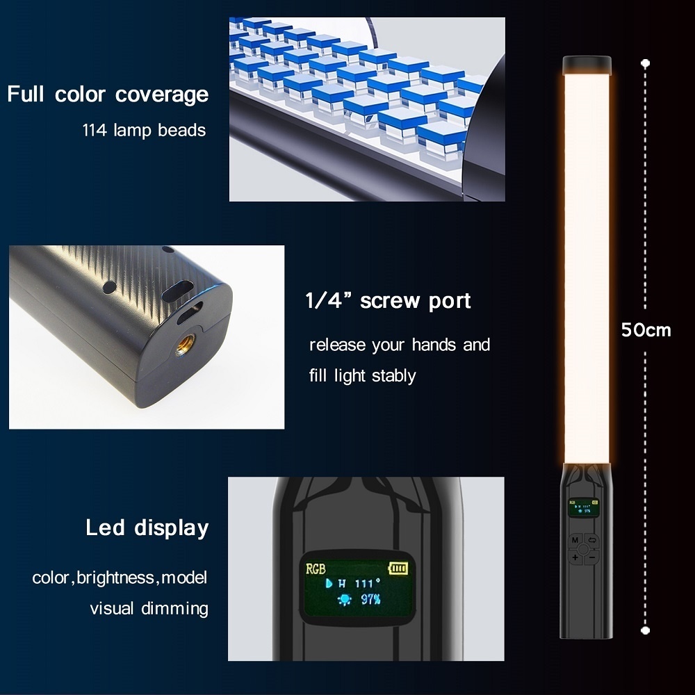 50CM RGB Stick Light Wand Ligh - Photography Lighting Types review and price