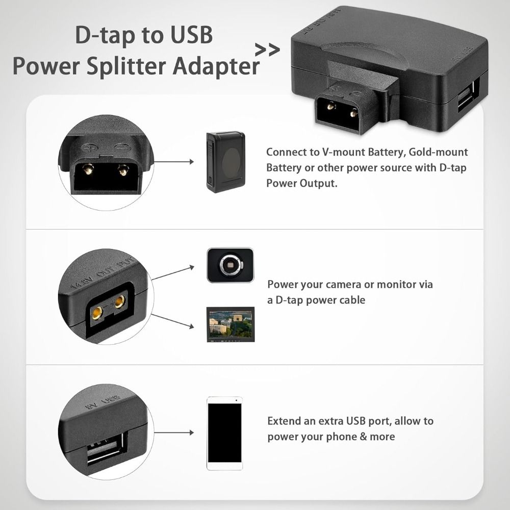 11V-17V D Tap to USB Adapter 5 - V Mount Battery review and price